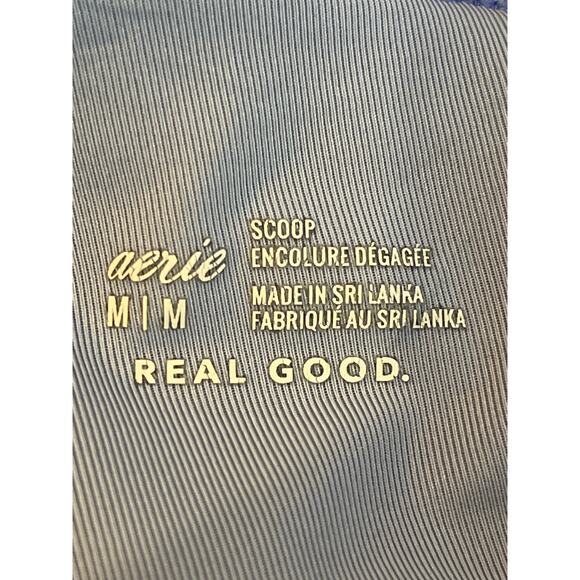 Aerie Periwinkle Blue Ribbed Crop Tank Shirt Medium - Picture 3 of 6